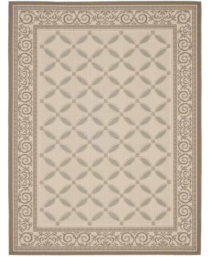 Safavieh Courtyard Beige and Dark Beige 8' x 11' Outdoor Area Rug