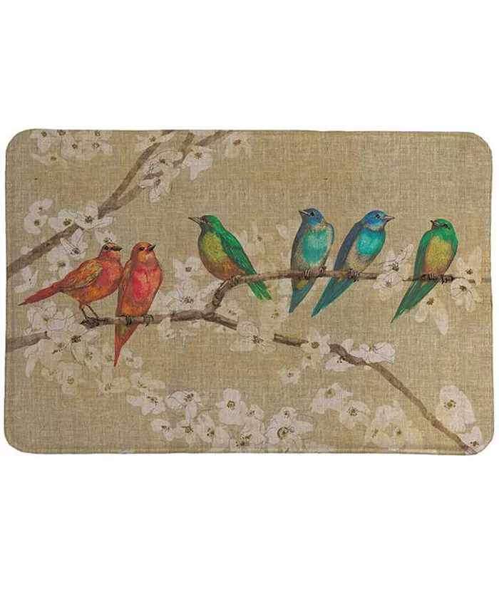 Laural Home Birds And Blossoms Memory Foam Rug