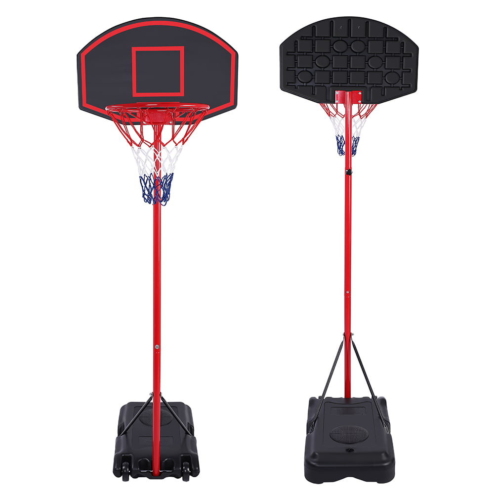 Dodensha Portable Removable Basketball Stand Kids Junior Height-Adjustable Hoop Stand with Wheels for Child，Black