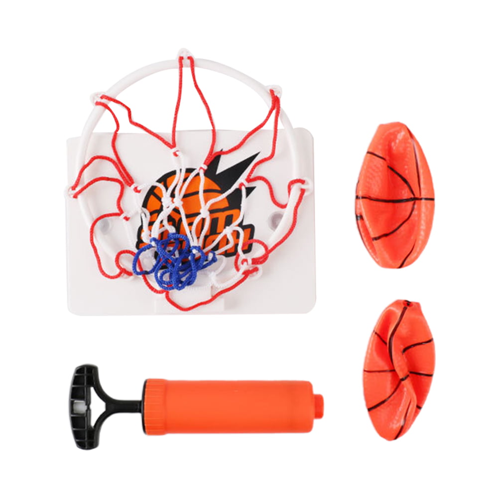 1 Set of Portable Mini Wall-mounted Basketball Toy Indoor Home Basketball Sports Game Toy (1PC Backboard 1PC Inflator 2PCS Balls