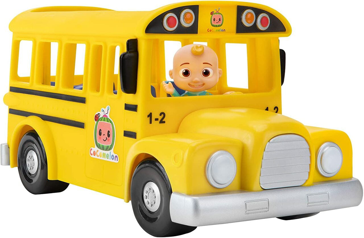 CoComelon Musical Yellow School Bus Vehicle Playset with JJ Figure (2 Pieces)