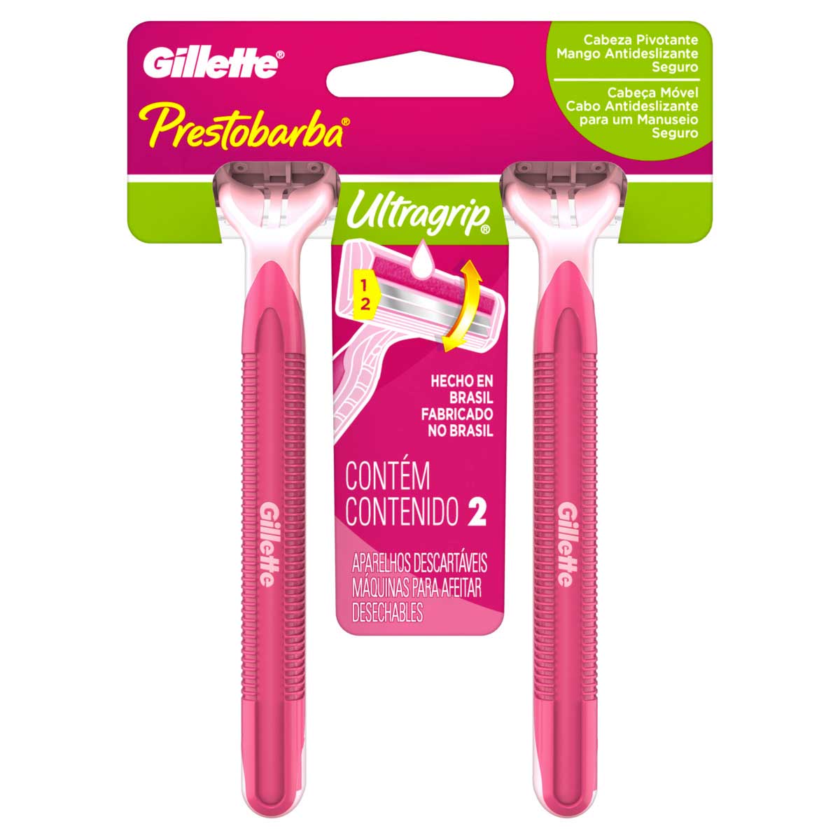 Aparelho de Depilar Gillette Prestobarba Ultragrip2 2 Unidades