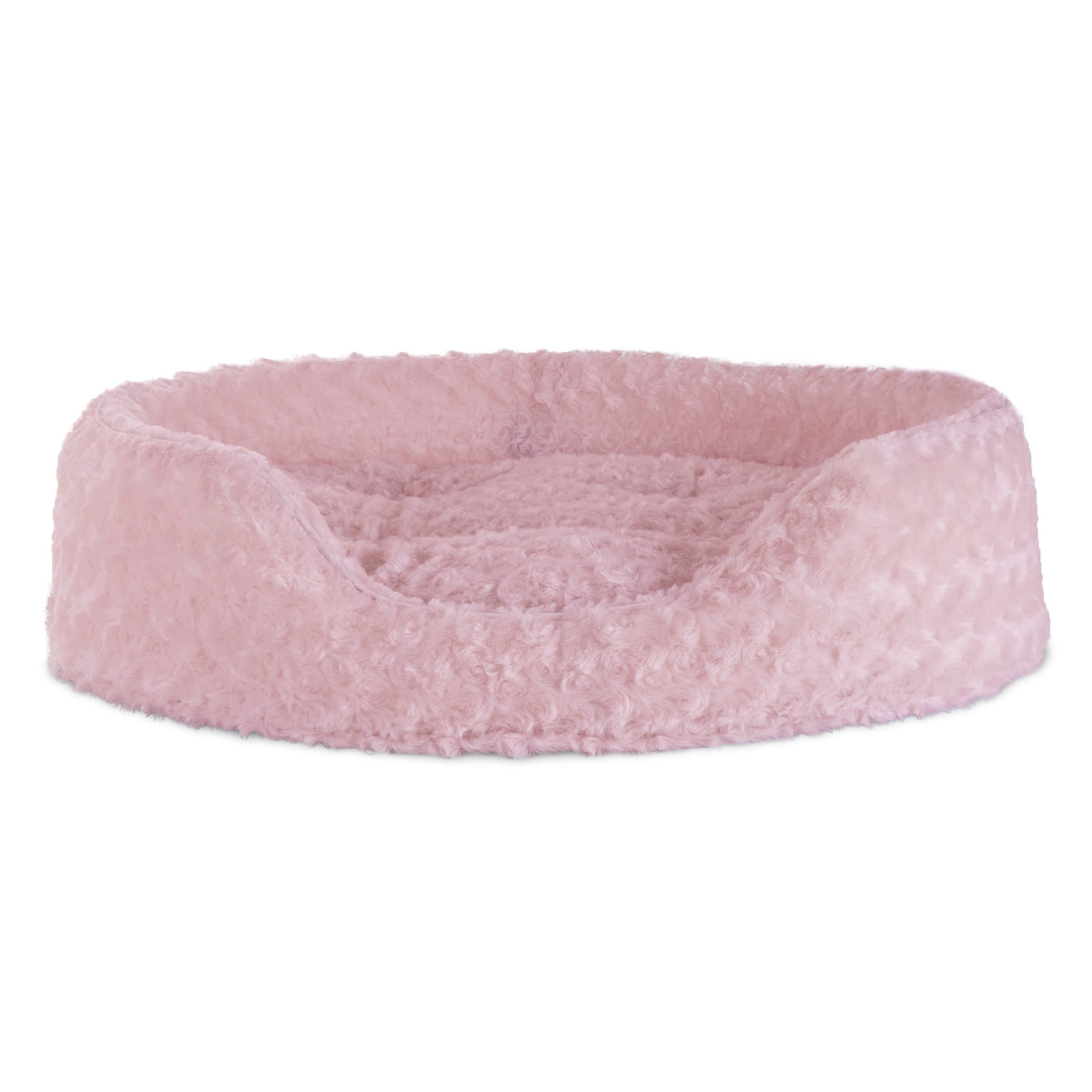 FurHaven | Oval Ultra Plush Pet Bed for Dogs and Cats， Strawberry， Large