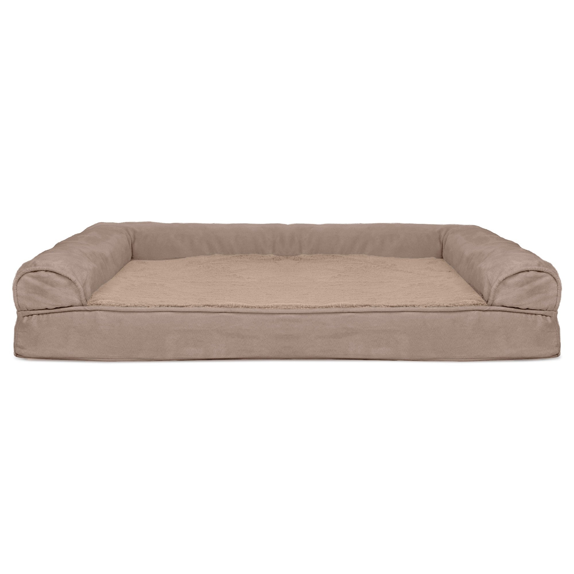FurHaven | Orthopedic Ultra Plush Sofa Pet Bed for Dogs and Cats， Almondine， Jumbo