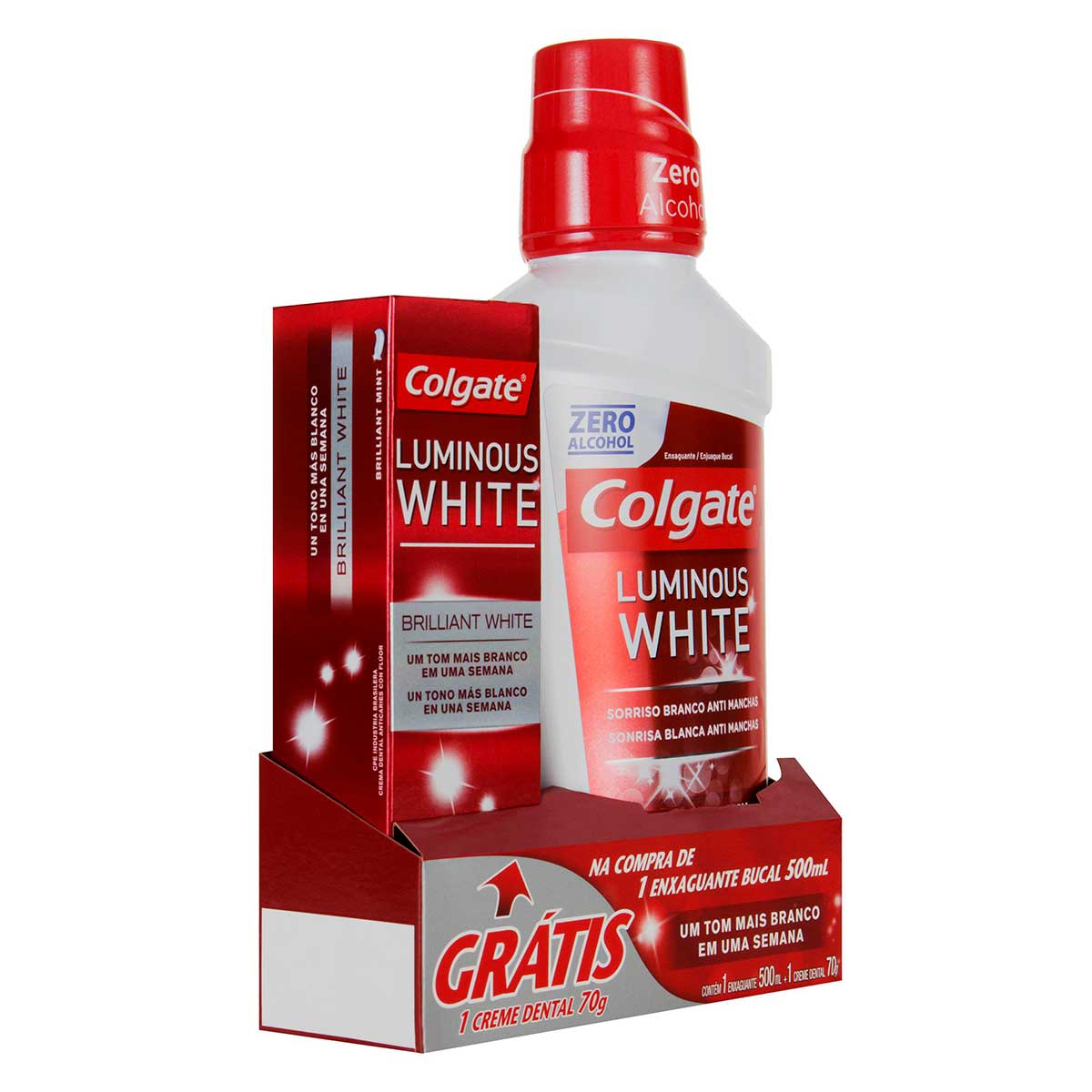 Enxaguante Bucal Para Clareamento Dental Colgate Luminous White 500ml Promo Gratis 1 Creme Dental