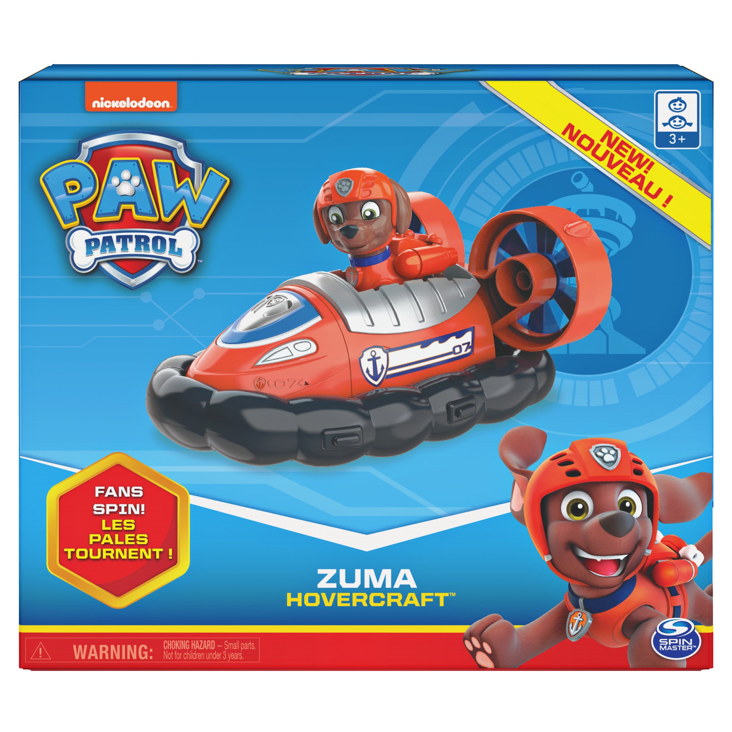 Paw Patrol， Zuma’s Hovercraft Vehicle with Collectible Figure， for Kids Aged 3 and Up