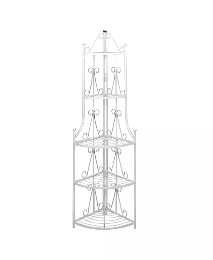vidaXL Corner Plant Rack White 14.2