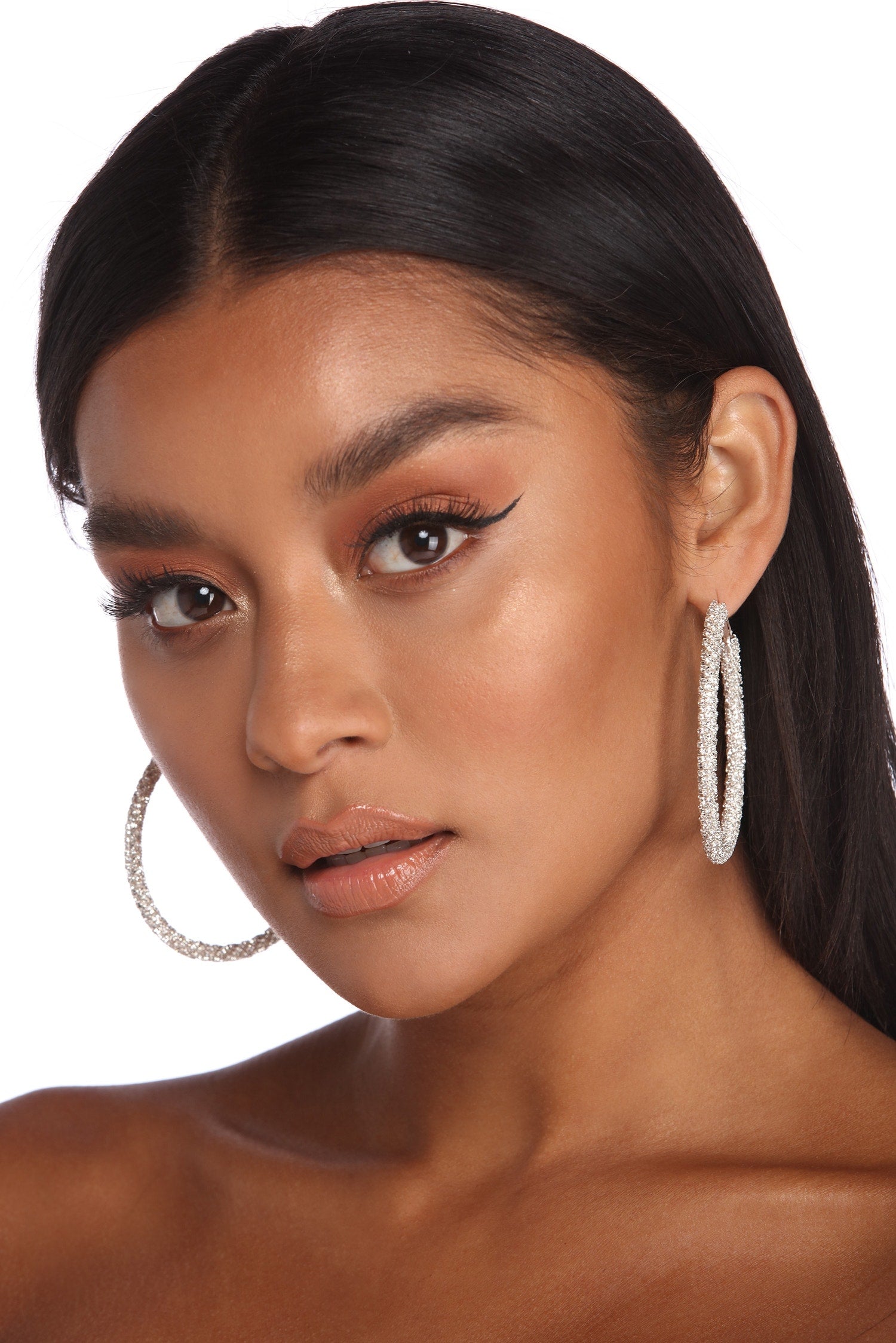 Large Luxe Rhinestone Hoops