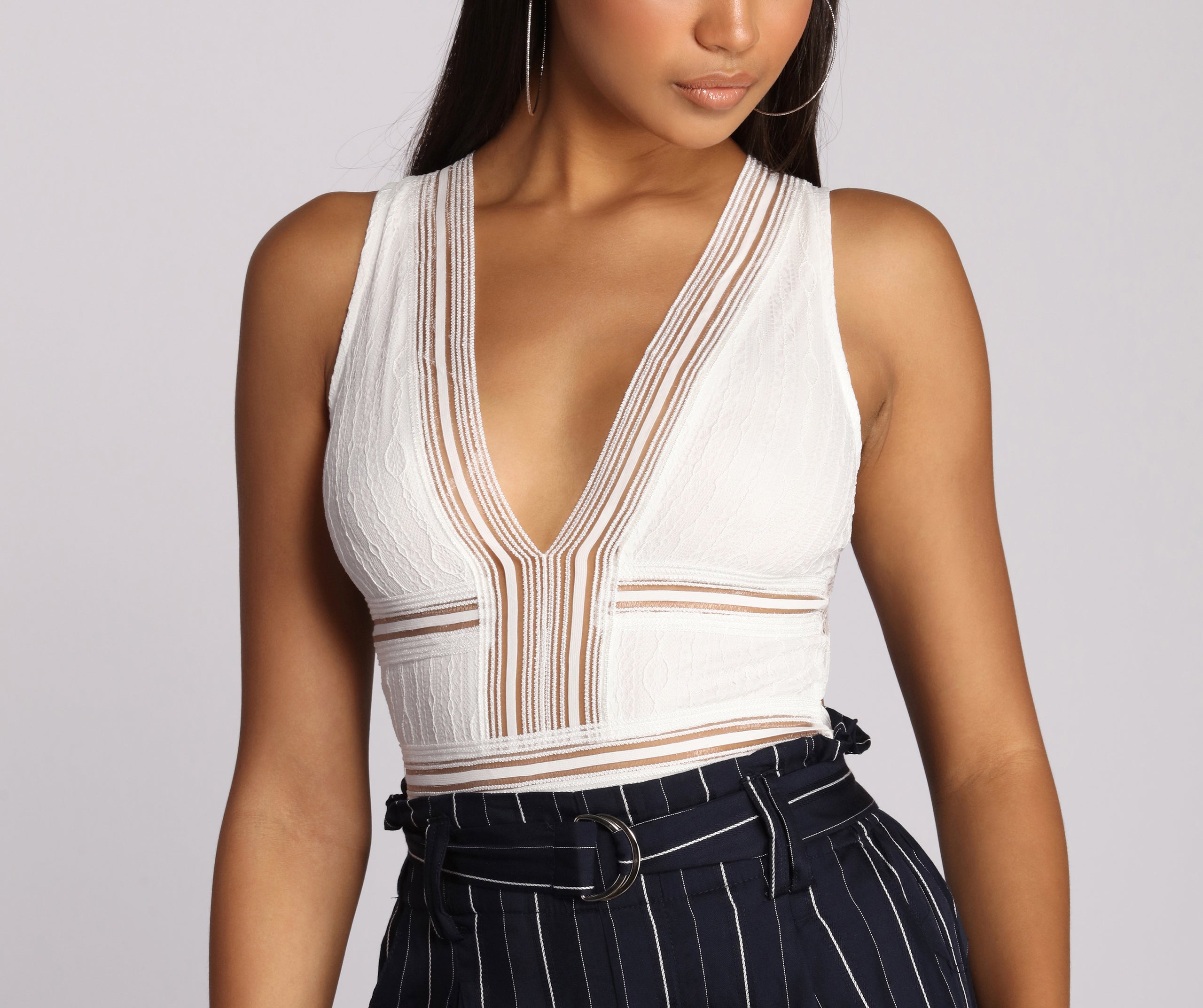 Go Deep Lace V Bodysuit