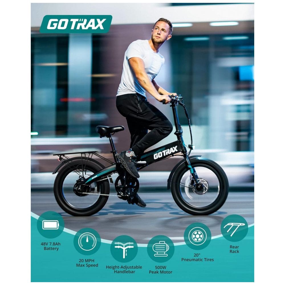 Bicicleta Elétrica Dobrável Gotrax R1 Preta 20