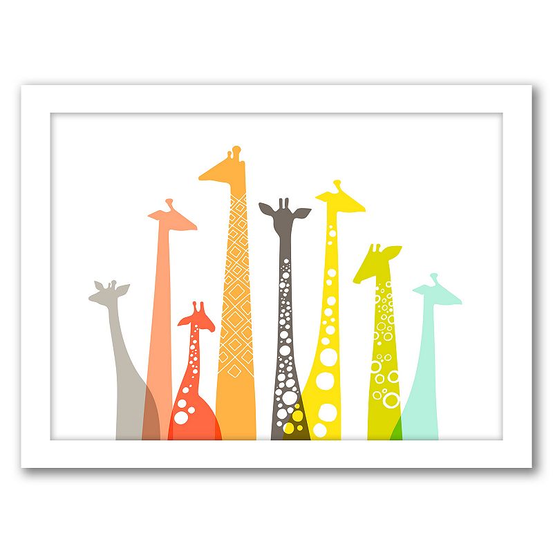 Americanflat Giraffes Framed Wall Art