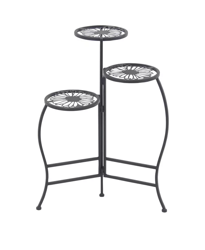 Rosemary Lane Metal Indoor Outdoor 3 Tier Floral Plant Stand