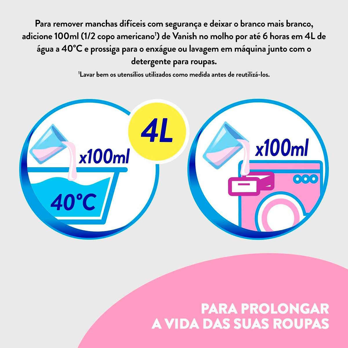 Tira Manchas Vanish Liquido Crystal White para roupas brancas 1,5L