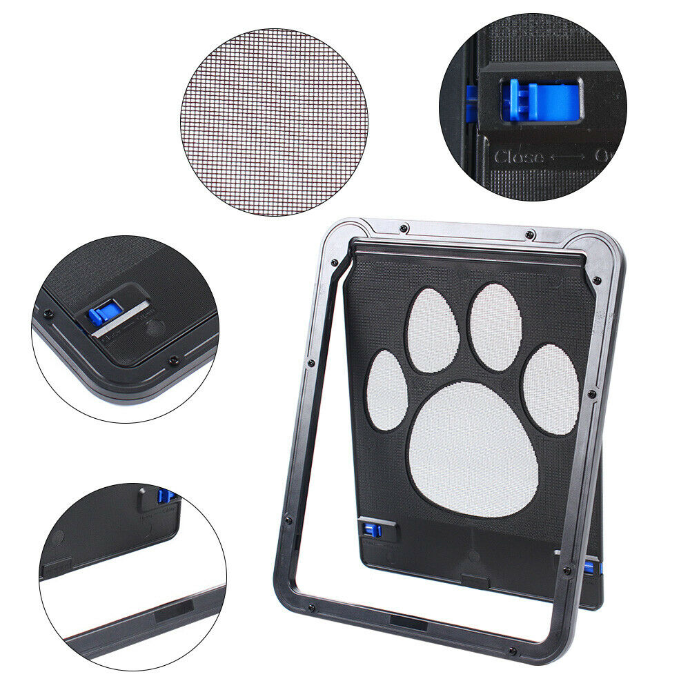 CNCEST 9.45*11.42 inch Pet Cat Puppy Dog Magnetic Lock Safe Anti-Bite Flap Door Animal Gate Large