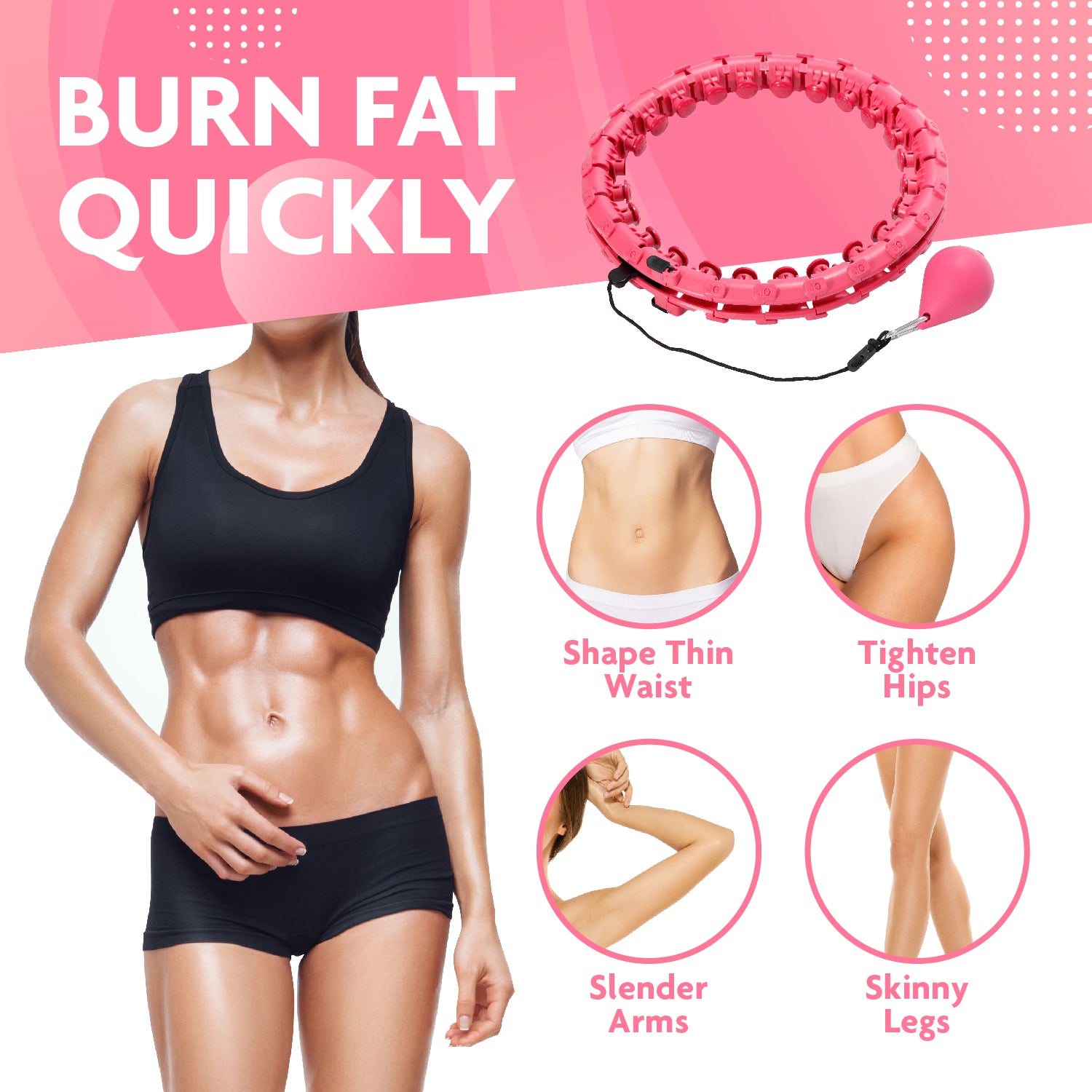 Hula Hoop Fitness Gear w/counter - Abs Workout， Weight Loss and Burn Fat (Smart Weighted Hula Hoops， Stomach Exercises)