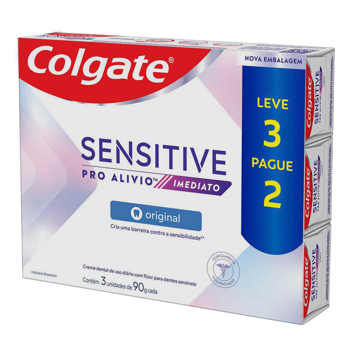 Creme Dental Para Sensibilidade Colgate Sensitive Pro-Alivio Imediato Original 90g Leve 3 Pague 2