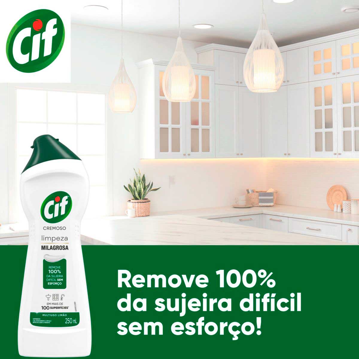 CIF Cremoso Limpeza Milagrosa Limao para casa 250 ml