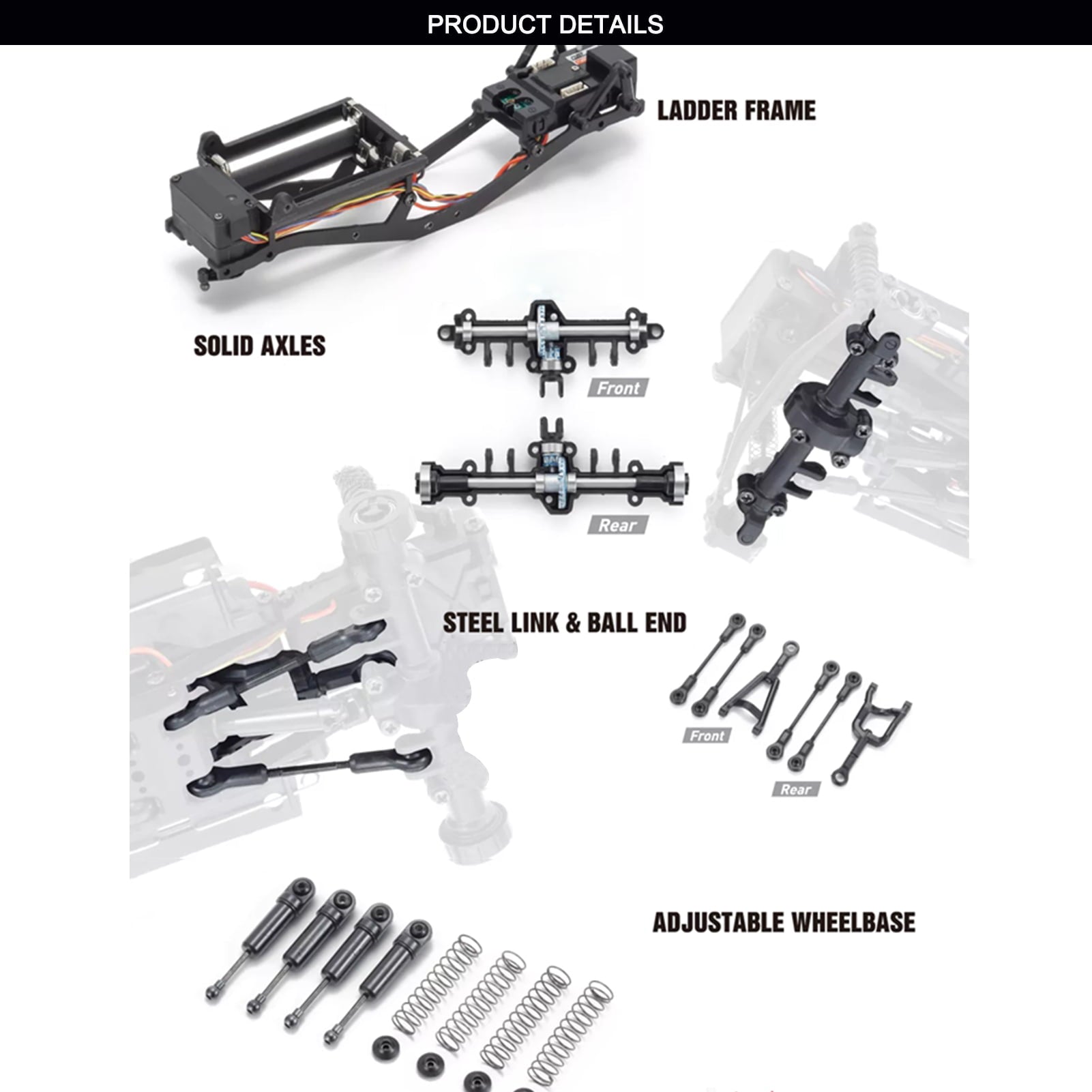 Dcenta RC Off-Road Truck RC Car Remote Control Car 1/24 2.4GHz 4WD Climbing Car RTR Toy for Kids Boys
