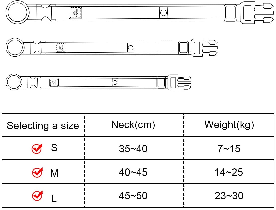 Reflective Adjustable Dog Collar Nylon Pet Collar for Small Dogs 11''-16''