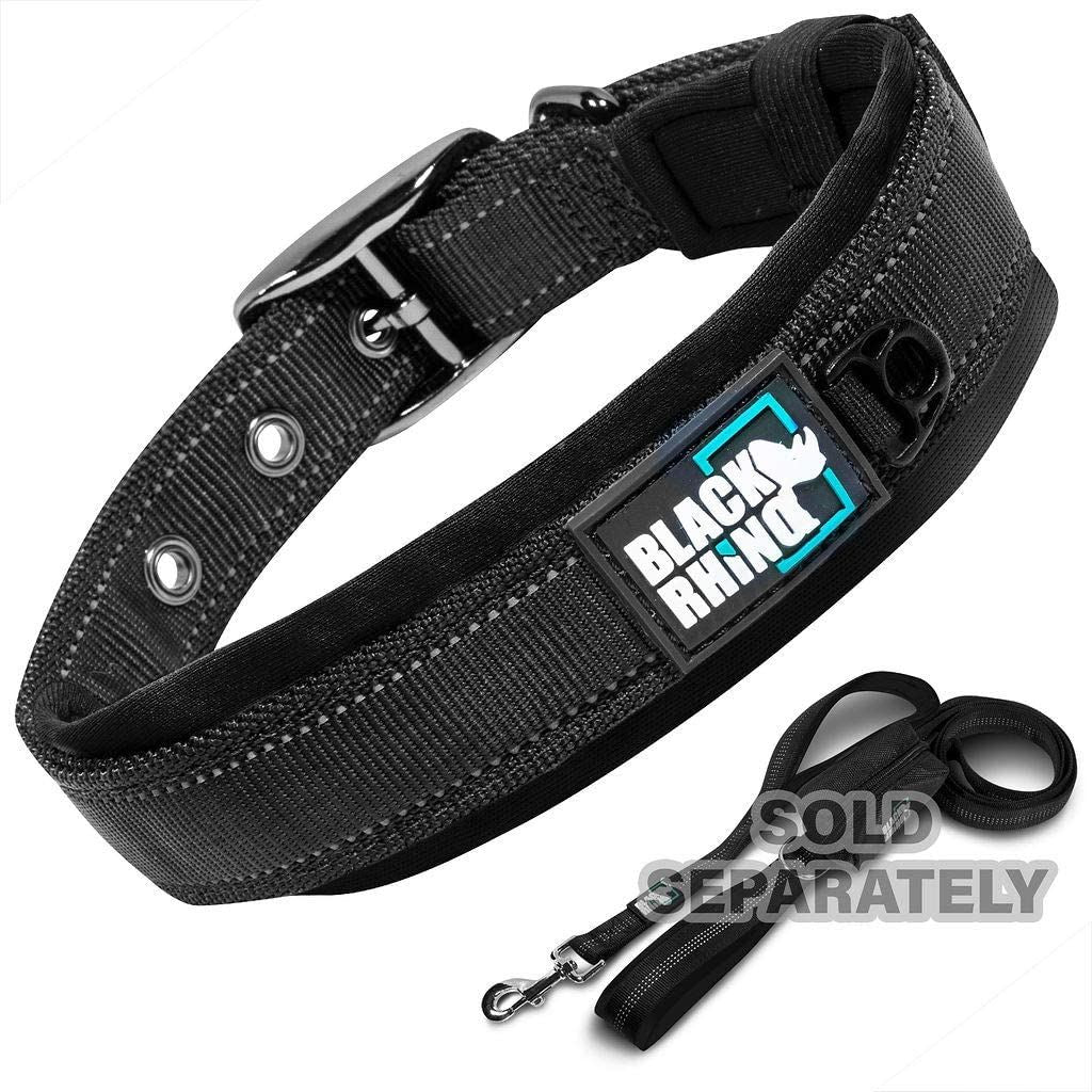 BLACK RHINO Comfort Dog Collar Ultra Soft Neoprene (XLarge， Black)