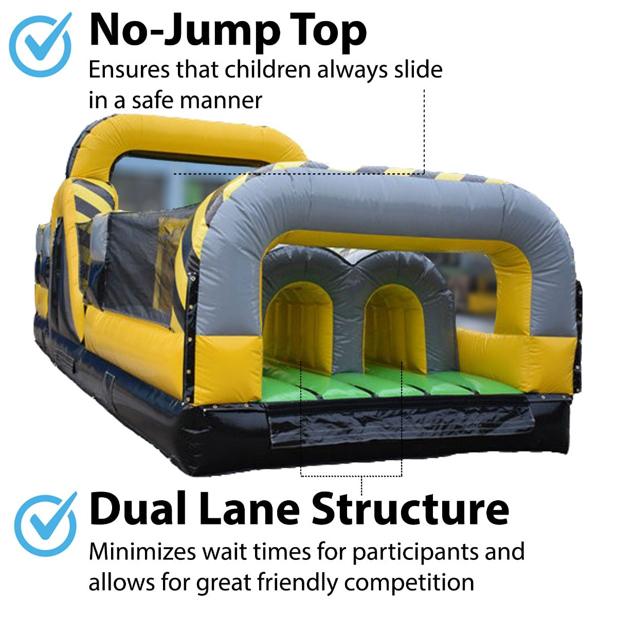 TentandTable 60' Commercial Inflatable Obstacle Course， Venom 2 Piece