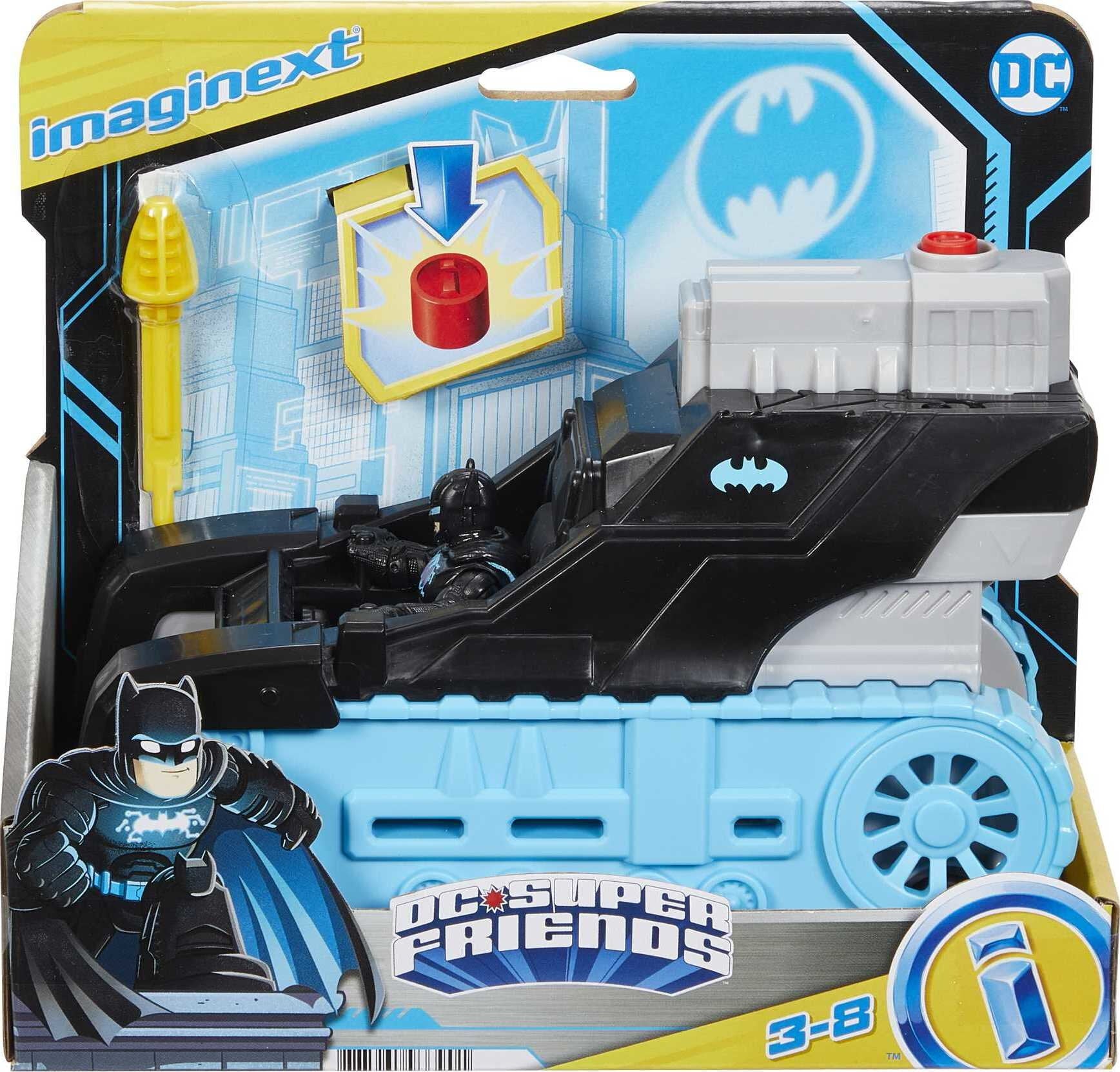 Imaginext DC Super Friends Bat-Tech Tank Vehicle with Lights and Batman Figure Set， 3 Pieces