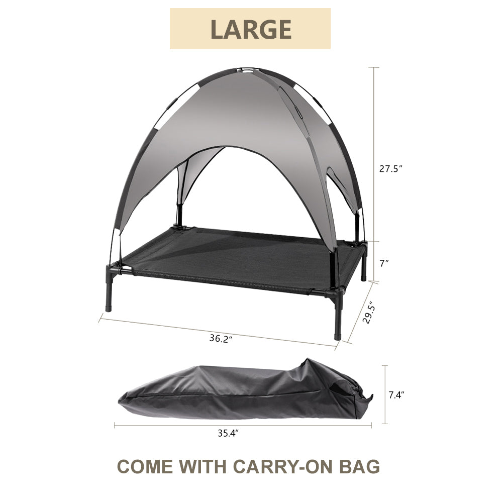 Elevated Dog Bed with Canopy， Outdoor Dog Bed， Large Dog， Labrador