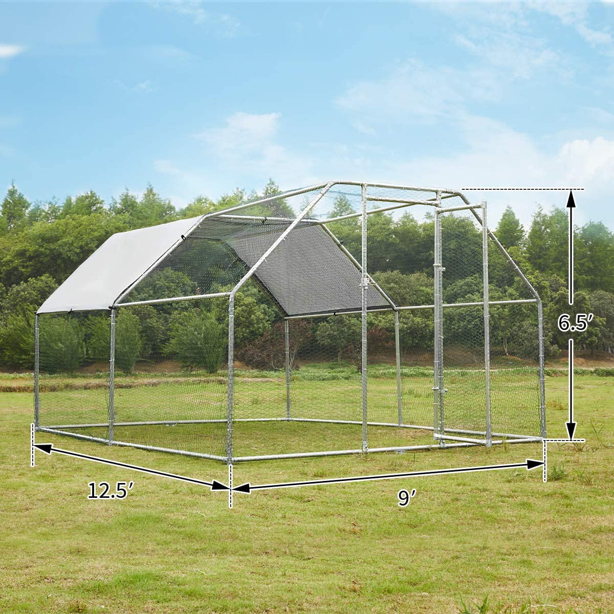 YODOLLA Outdoor Chicken Coop， 12.5' x 9' x 6.5'， Metal