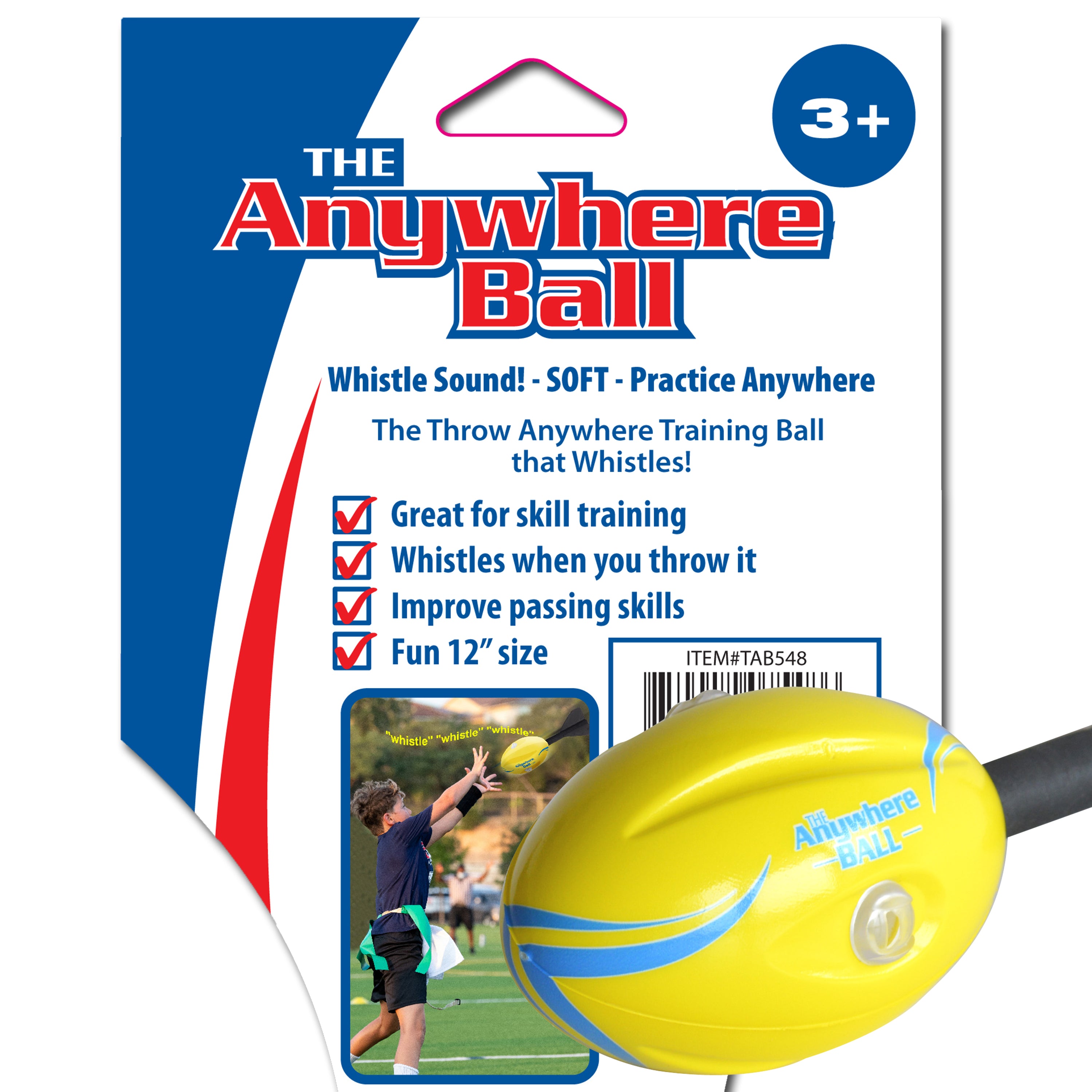 Thin Air Brands Whistle Football - Makes Whistling Sound When Thrown - Made of Durable Foam Materials - for Boys and Girls Ages 3+