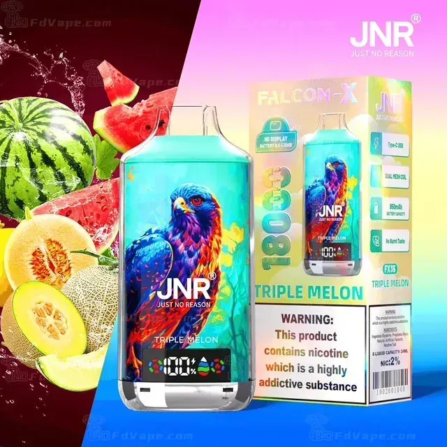 🔥 JNR Falcon-X 18K 💨 Disposable Vape with Smart Display