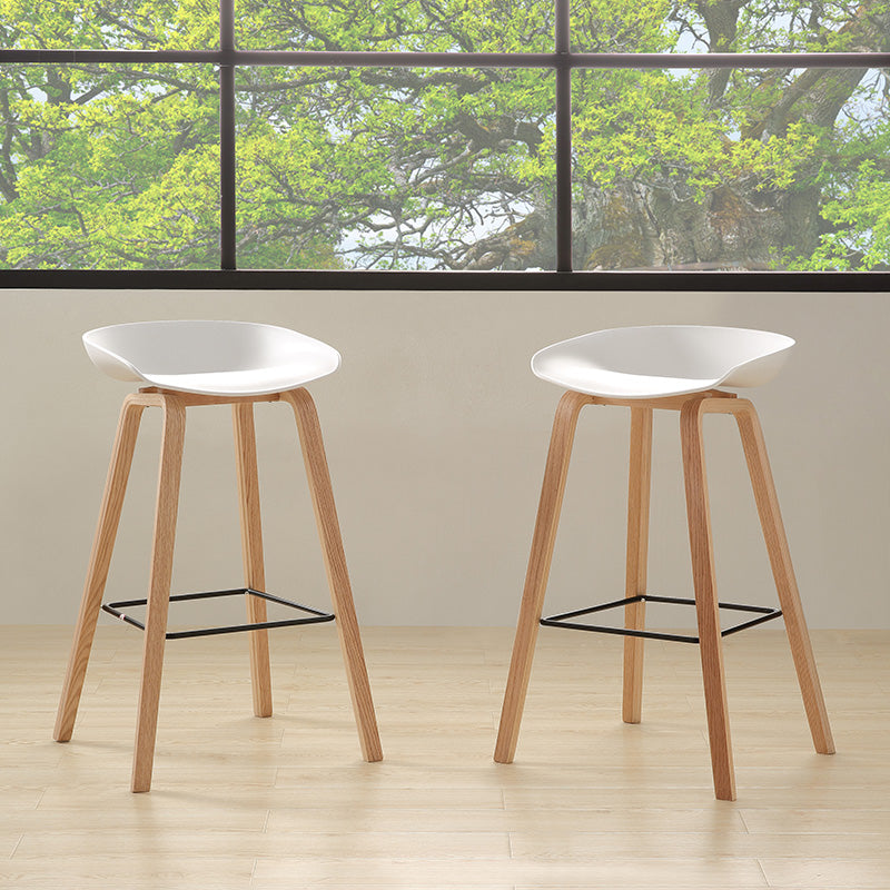 NORTE Bar Stool - Natural & White