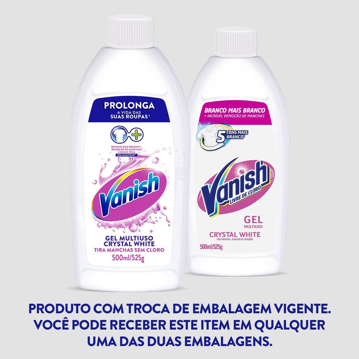 Tira Manchas Vanish Liquido Crystal White para roupas brancas 500ml