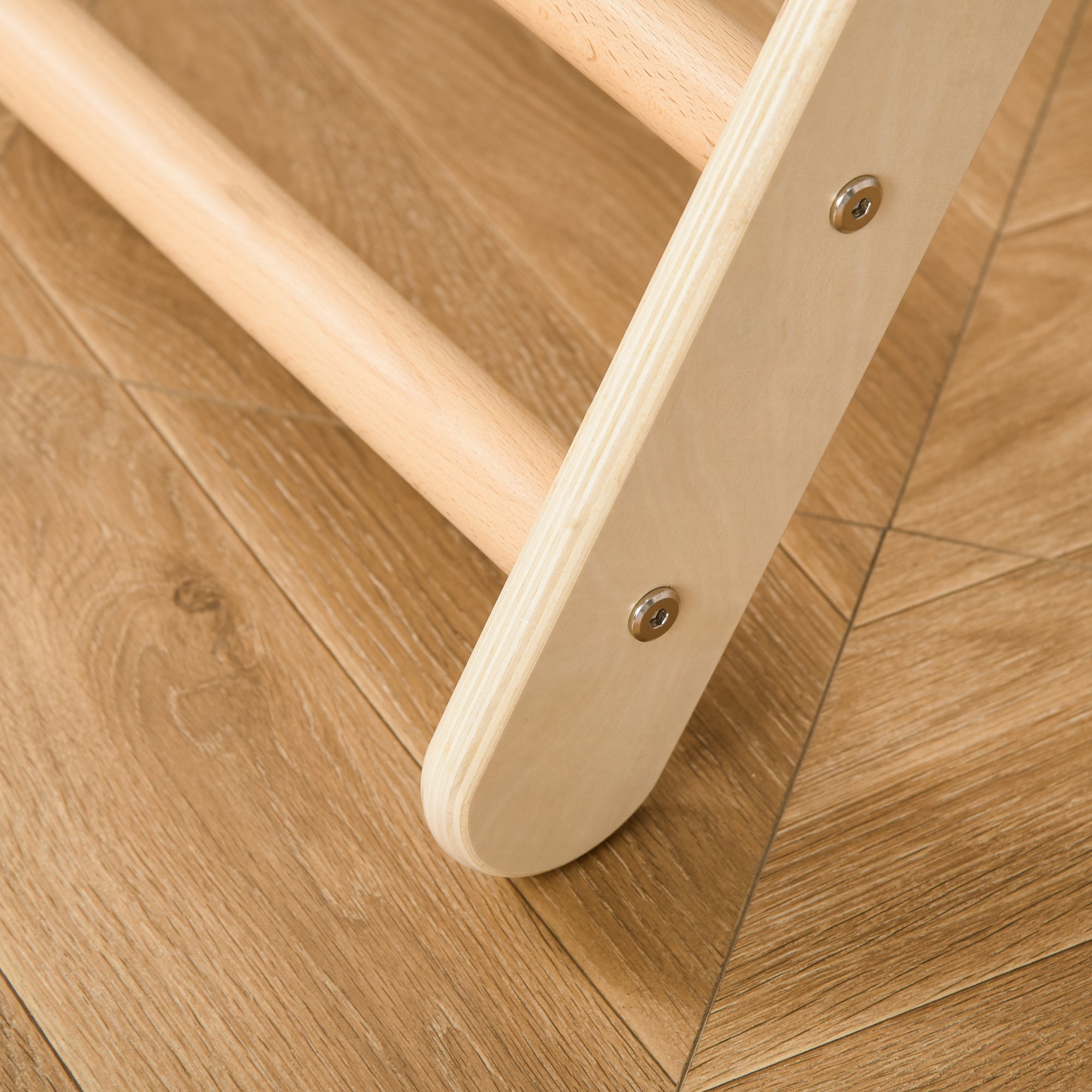 Qaba Kids Triangle Climber Foldable Triangle Ladder for Toddler Natural