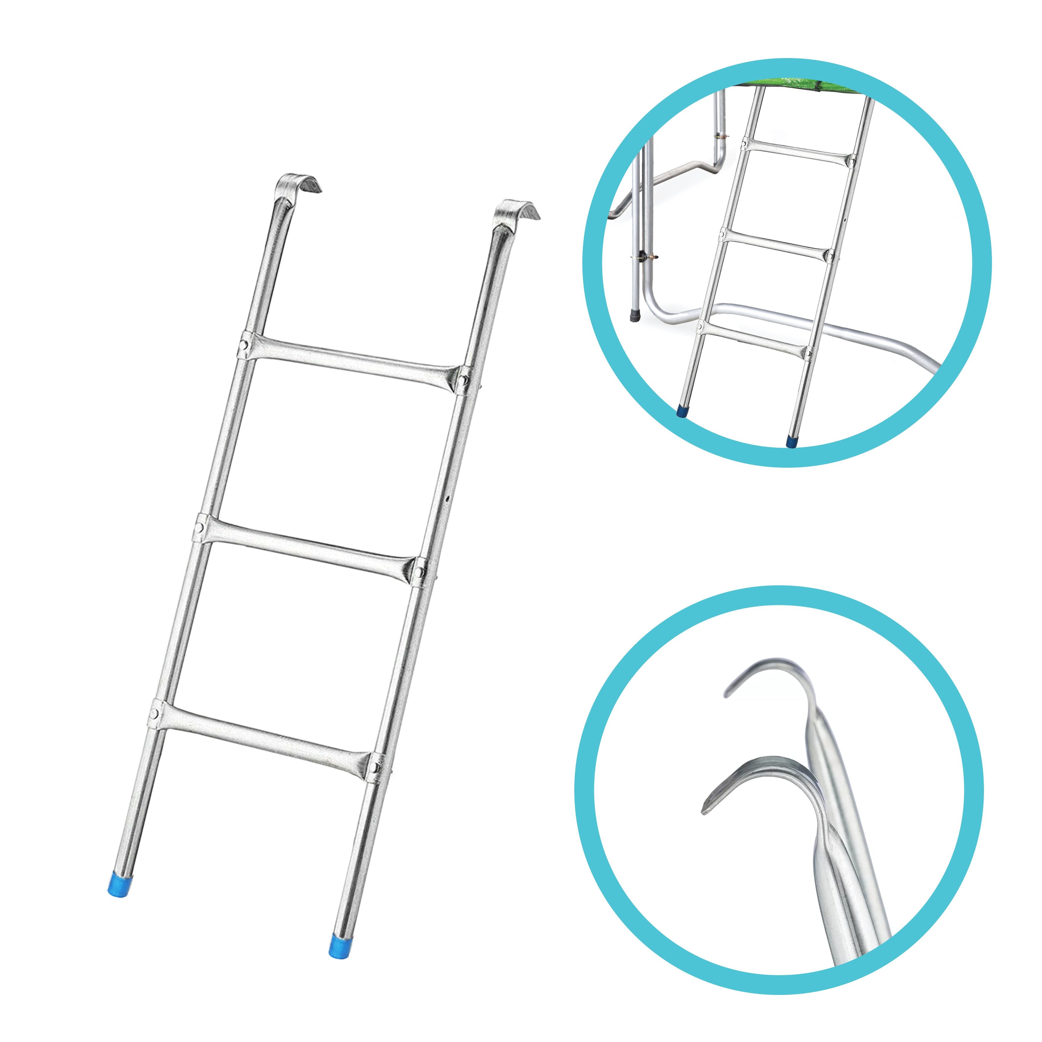 Pure Fun 3 Step Steel Universal Trampoline Ladder， 180lb Weight Limit