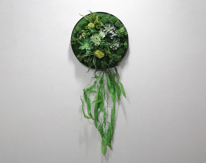 Realistic Faux Artificial Succulents Living Wall Art - Home Interior D