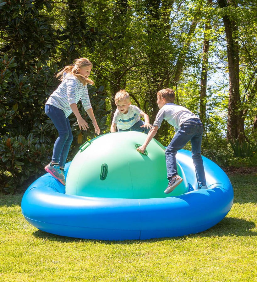 HearthSong Rock With It Giant Inflatable Dome Rocker Bouncer with 6 Handles for Kids Outdoor Active Play