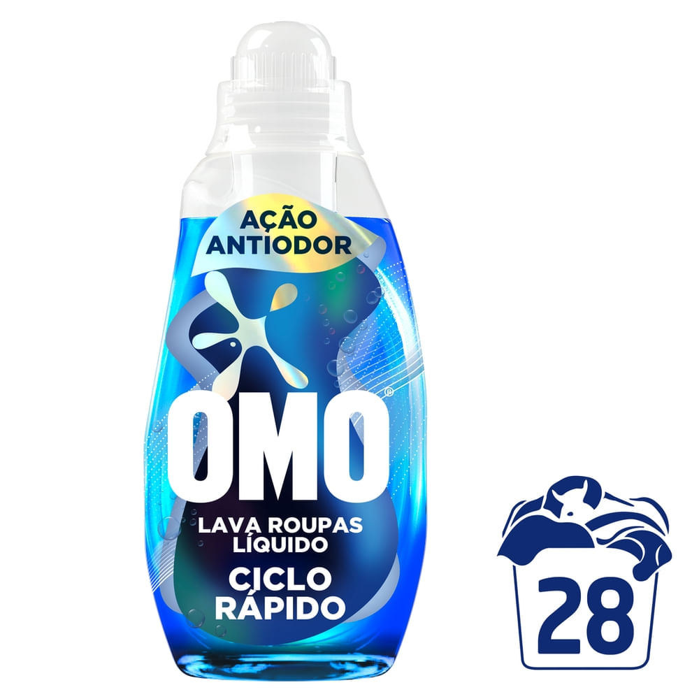 Sabao Liquido Omo Ciclo Rapido Acao Antiodor 1,4L