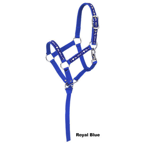 Tough1 Nylon Mini Halter w/ I Love My Mini Lg Blu