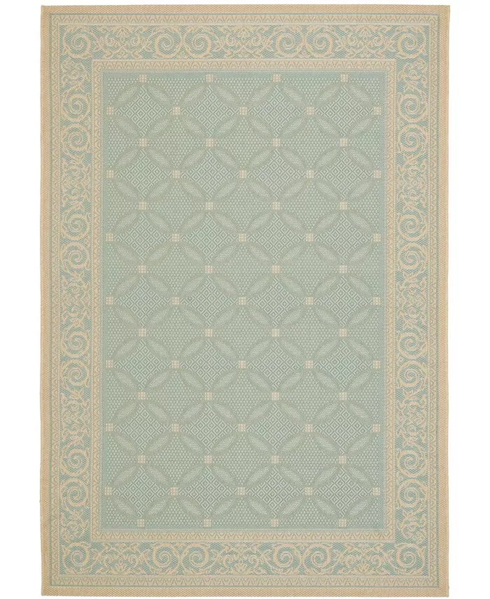 Safavieh Courtyard Aqua and Cream 4' x 5'7