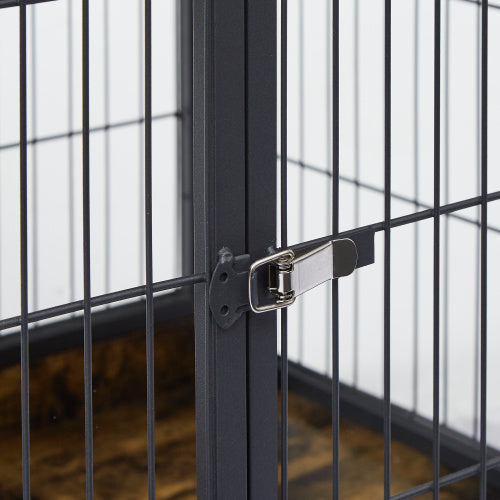 Furniture Dog Cage Crate with Double Doors on Casters(Rustic Brown; 31.50''W*22.05''D*24.8''H)