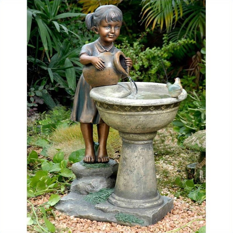 Pemberly Row Bird Bath Outdoor Water Fountain