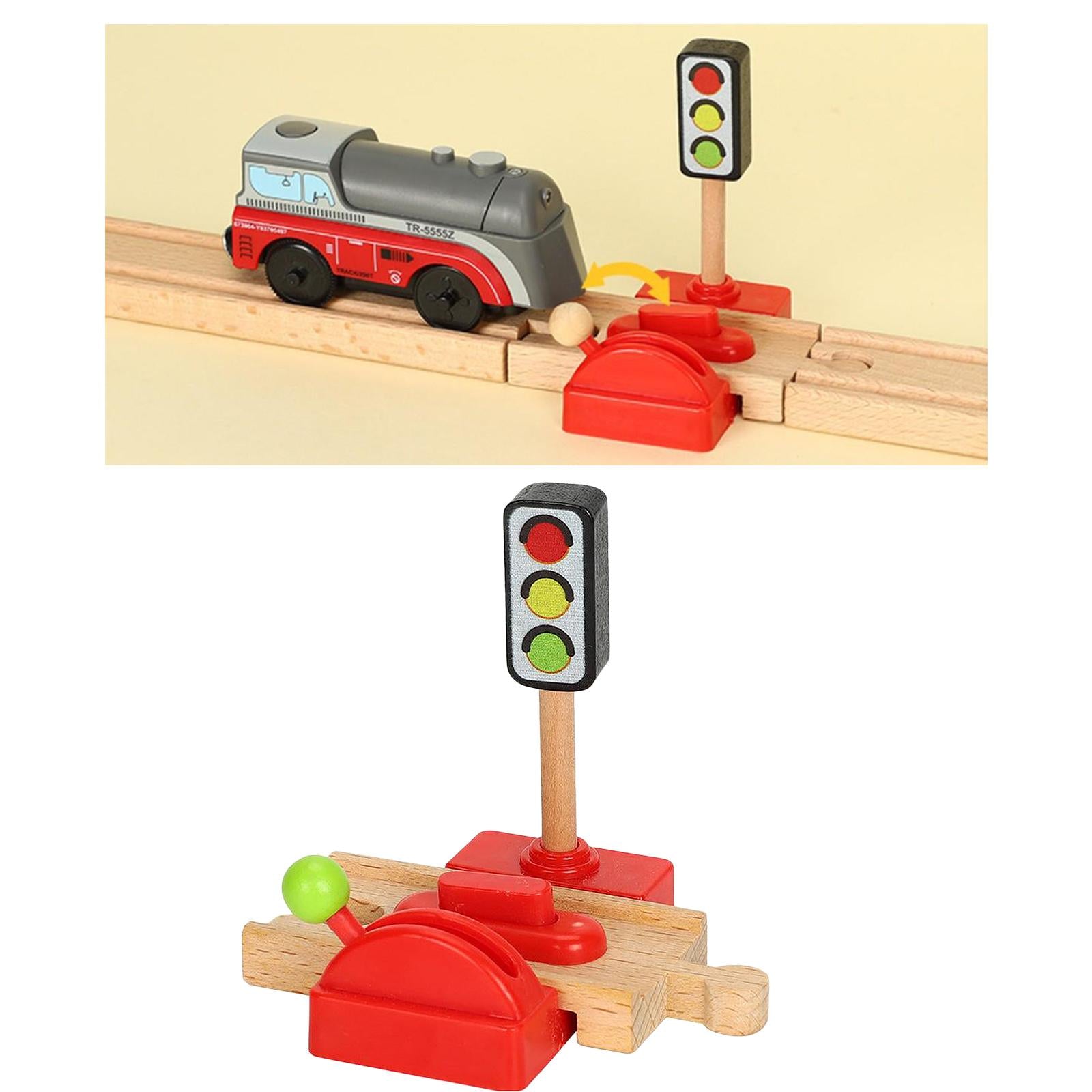 Realistic Wood Train Accessories Building Railway Train Child Toy for Crossroad