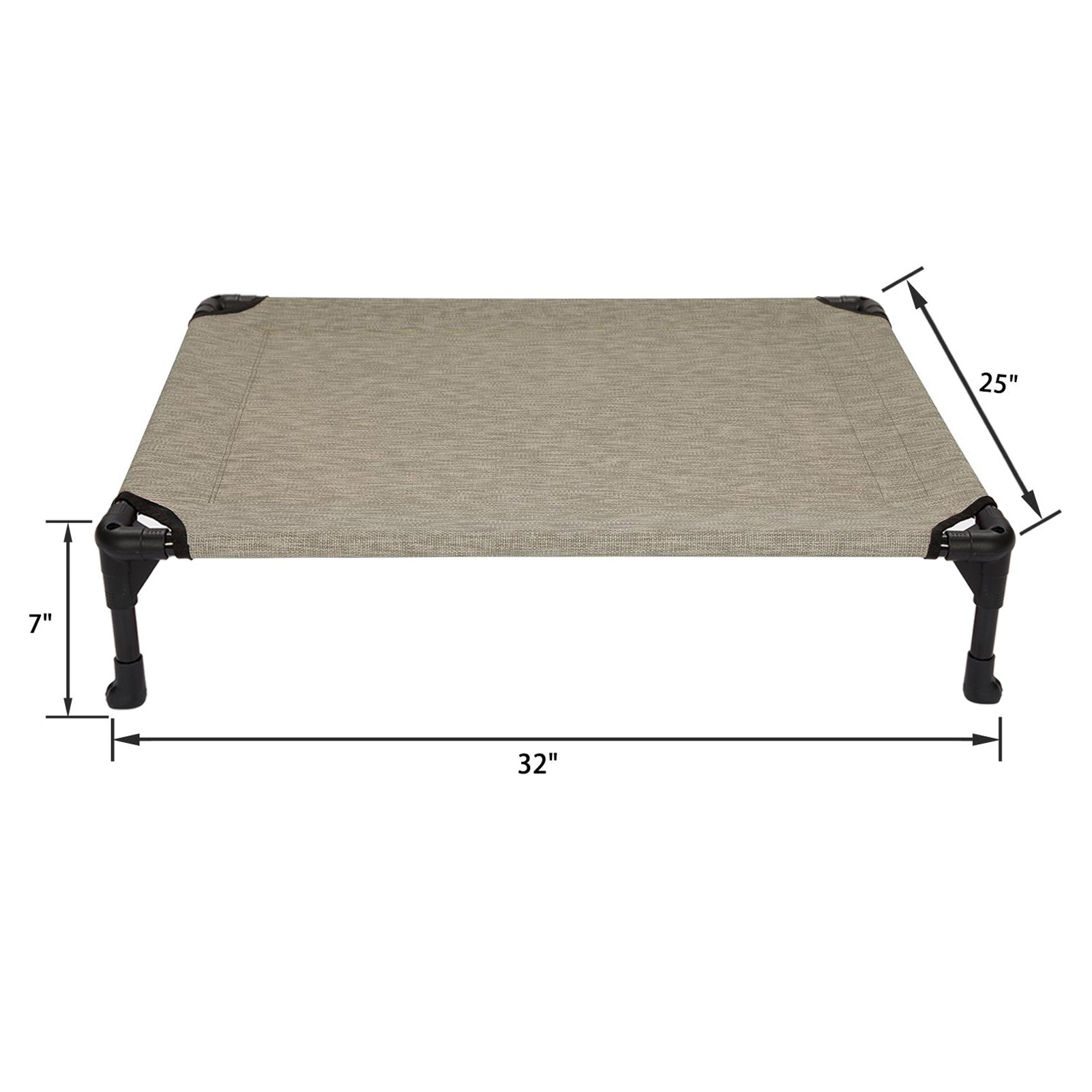 Veehoo Cooling Elevated Dog Bed， Portable Raised Pet Cot with Washable Mesh， Medium， Beige Coffee