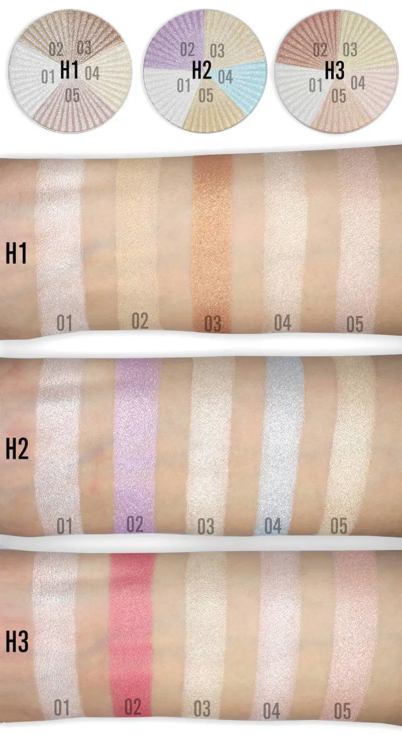 5 Color Highlighter Palette Shimmer Bronzer Powder Palette