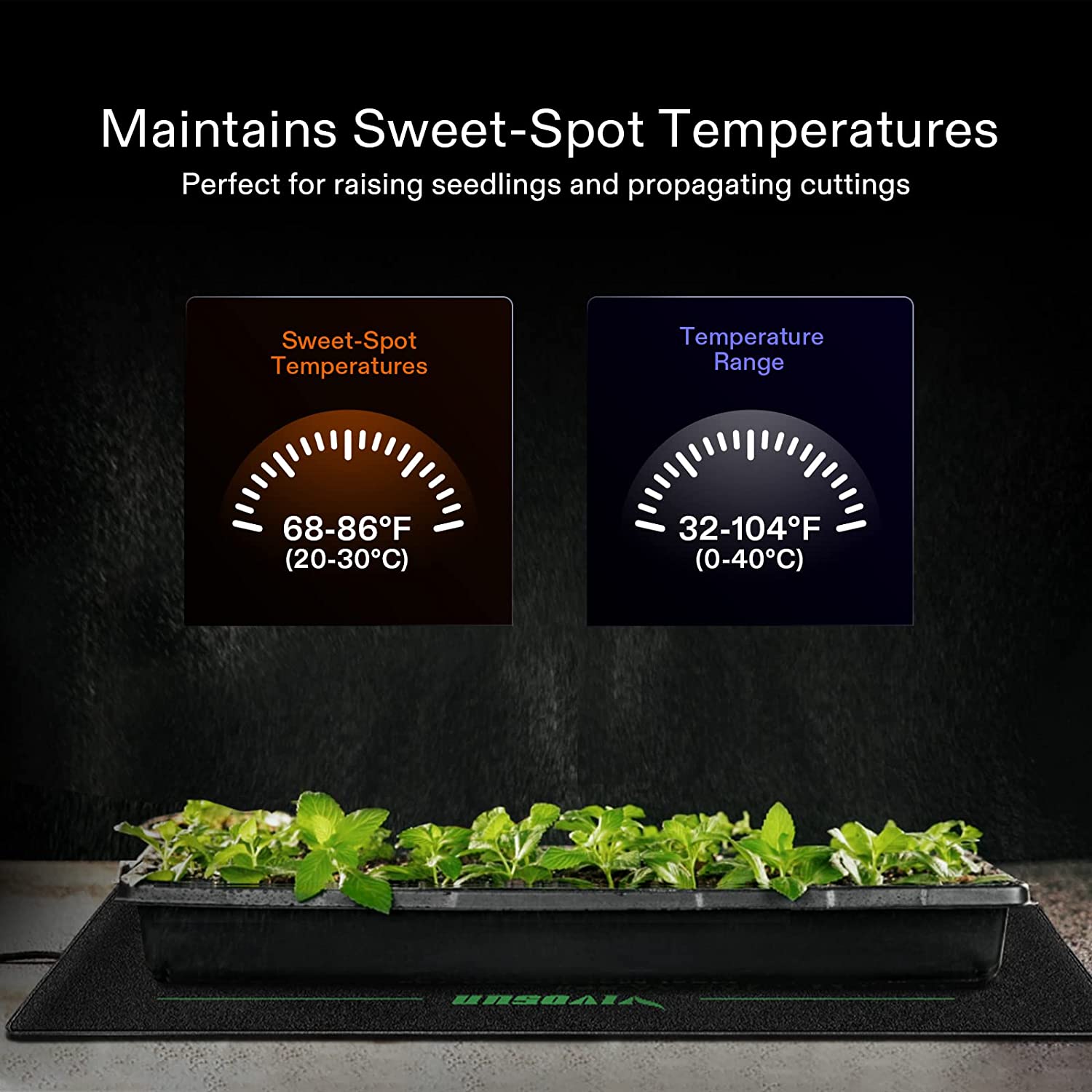 VIVOSUN Durable Waterproof Seedling Heat Mat Warm Hydroponic Heating Pad 20