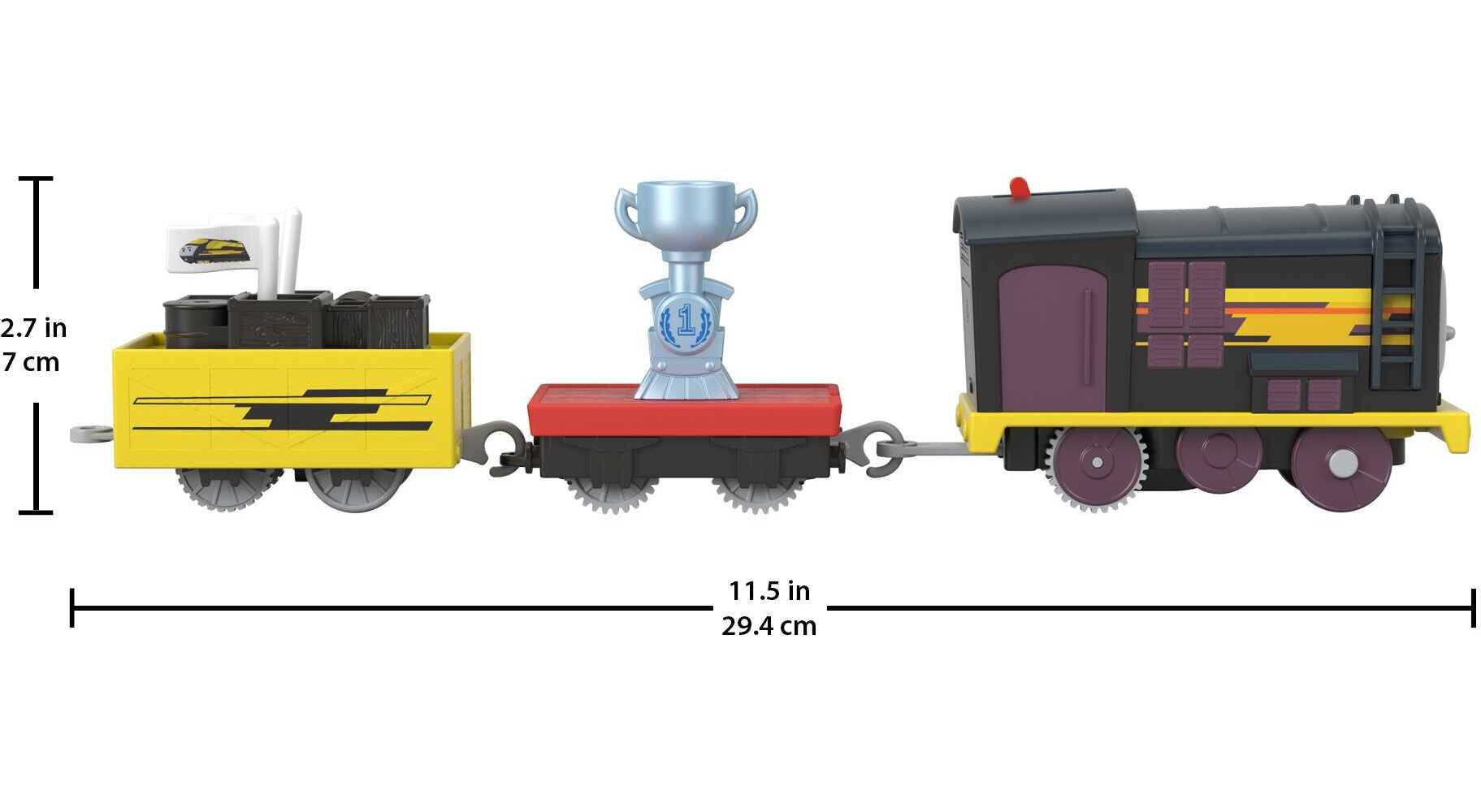 Thomas and Friends Deliver the Win Diesel Motorized Toy Train with Cargo Car and Sodor Cup， 3 Pieces