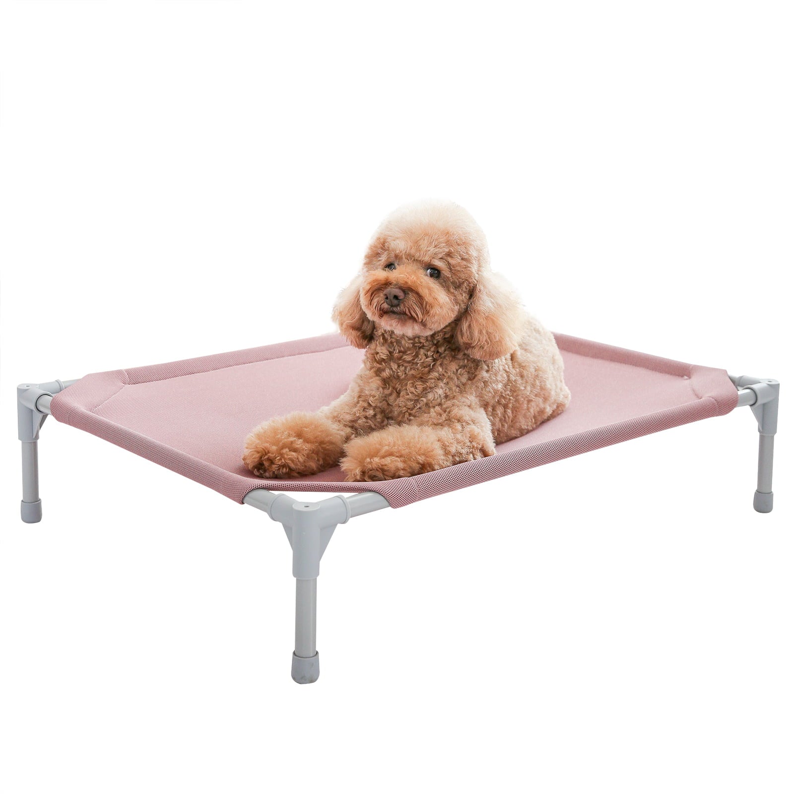 QBLEEV Dog Bed Elevated Comfortable Pet Cot Indoor and Outdoors Camping Steel Frame Mat ，breathable and moisture-proof