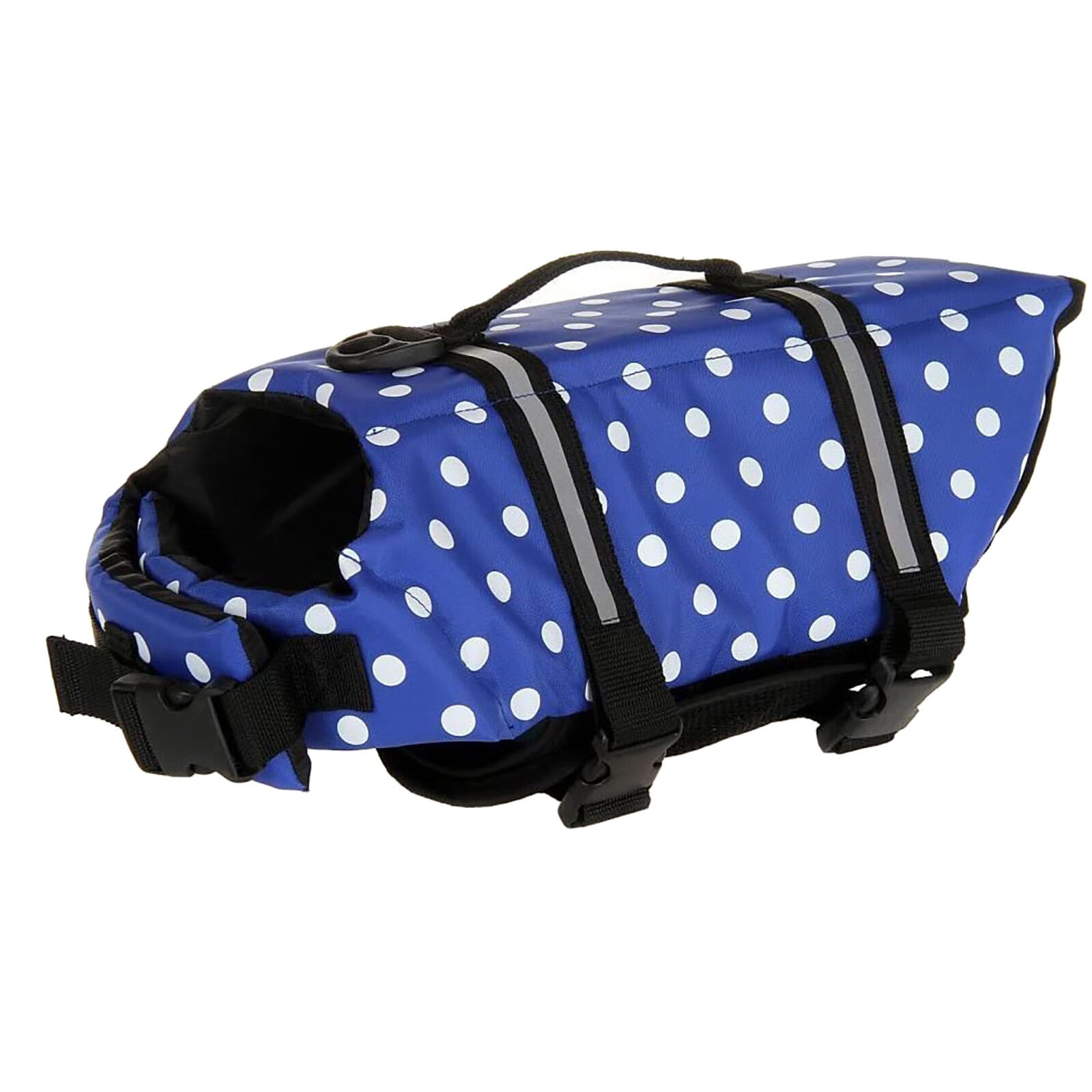 Sehao Large Small Dog High Buoyancy Reflective Stripes Adjustable Life Jacket Swimsuit