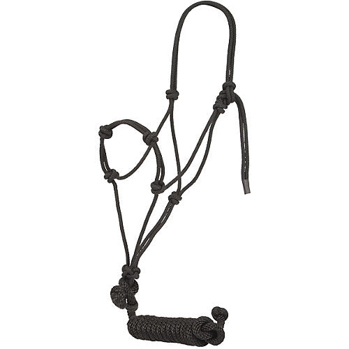Mustang Knotted Rope Training Halter Black