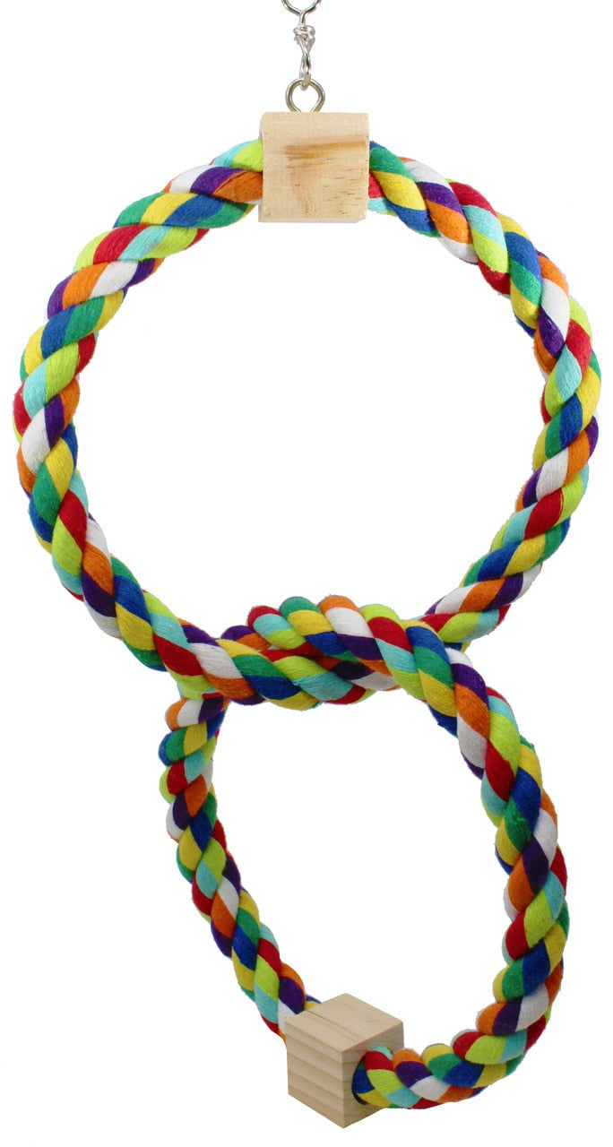 1677 Twin Rainbow Ring Bird Toy